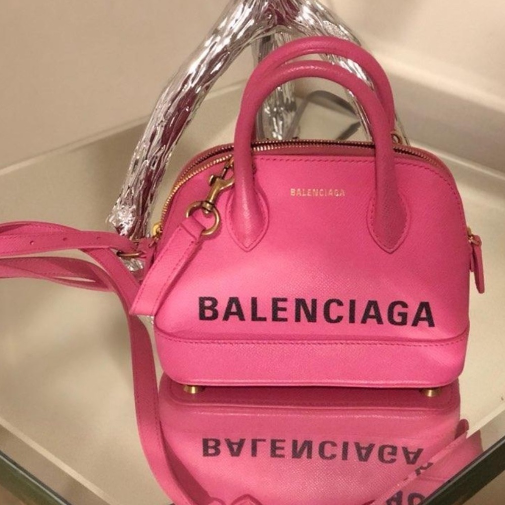 Balenciaga XXS VILLE Hot Pink Gold Hardware insta @DianeOSaurusRex